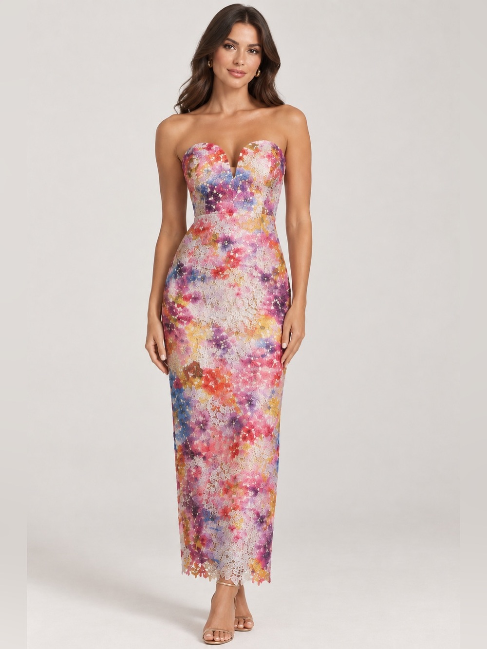 🆕 Belle Badgley Mischka | Stella Strapless Midi Dress